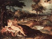 SUSTRIS, Lambert Landscape with Jupiter and Io wt oil painting